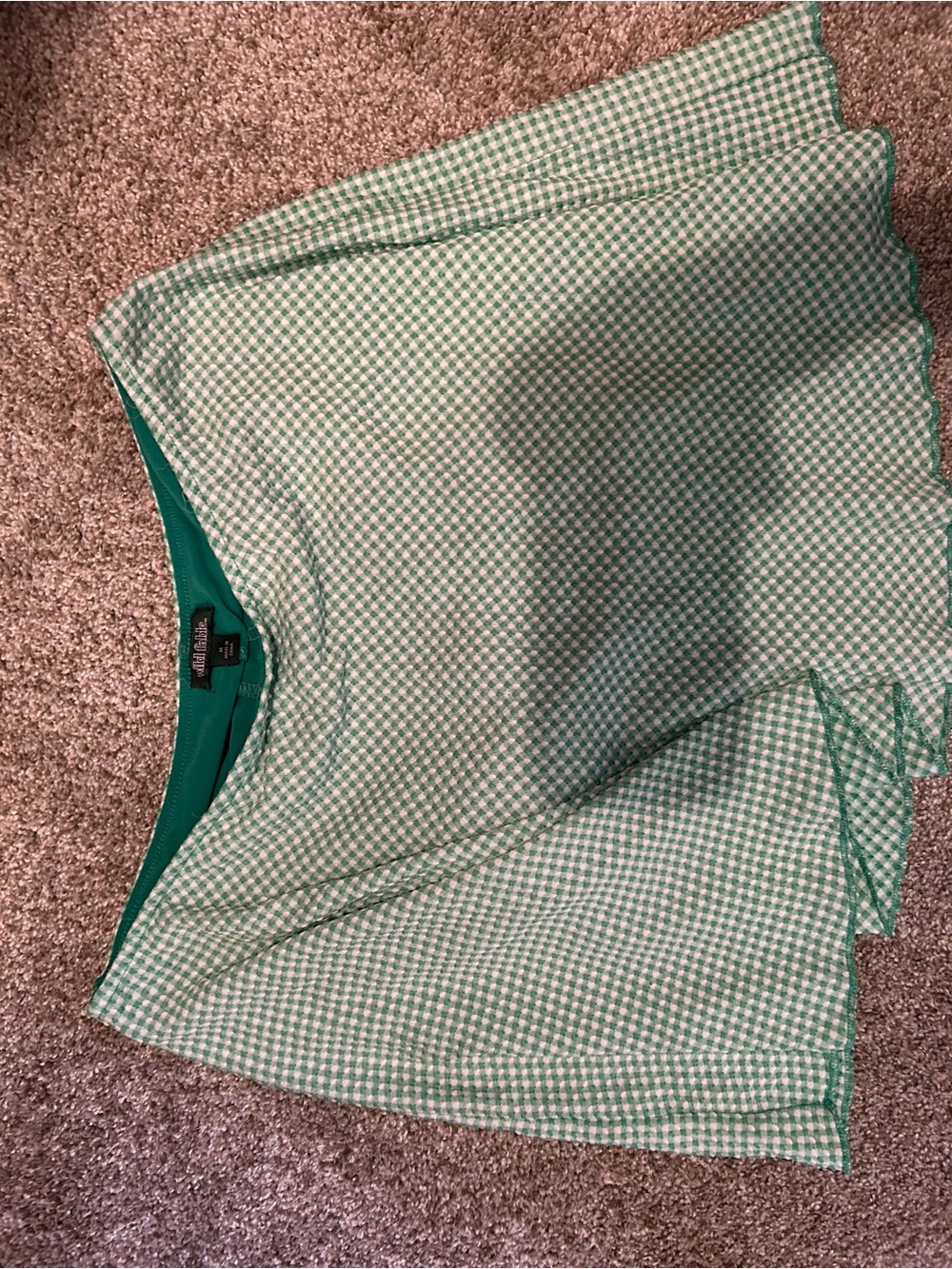 Green Gingham Skort- Medium